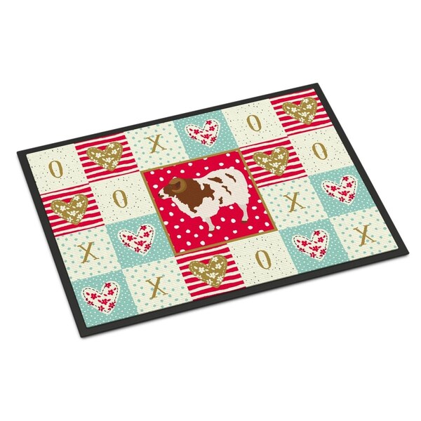 Carolines Treasures 24 x 36 in. Jacob Sheep Love Indoor or Outdoor Mat CK5402JMAT - main